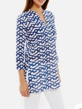 Roller Rabbit Big Cata Kurya 100% Cotton Top /Tunic / Coverup